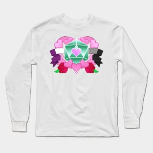 DiceHeart - Ace Banner, Green Dice Long Sleeve T-Shirt